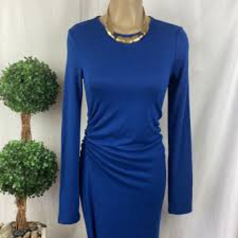 BANANA REPUBLIC LUXE KNIT-DRESS M BLUE